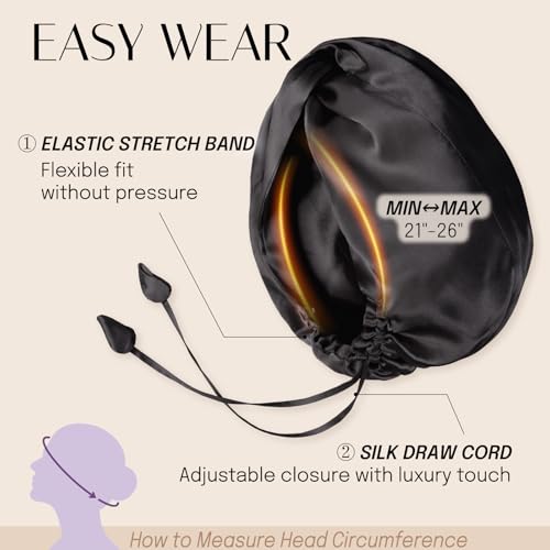 Silk Bonnet for Sleeping | 22 Momme Mulberry Silk Hair Care