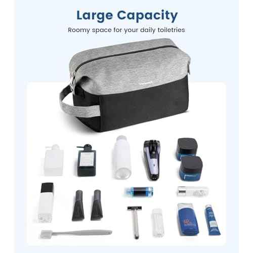 Vorspack Lightweight Travel Toiletry Bag - Water Resistant Travel Bag for Toiletries, Cosmetics, Accessories, Gifts for Men - Black