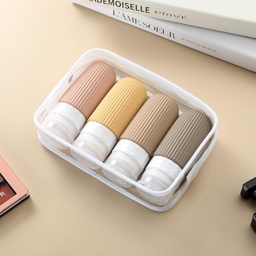 Mrsdry TSA Approved 2oz Travel Bottles - Leak Proof Silicone Toiletry Containers (4 Pack)