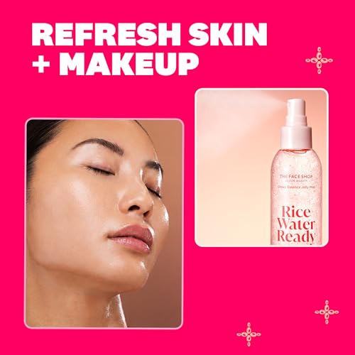 The Face Shop Rice Water Glowy Essence Jelly Mist 3.72 fl oz - Hydrating Skin & Makeup Primer