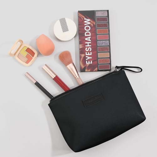 MAANGE Small Makeup Bag PU Leather Cosmetic Pouch with Zipper