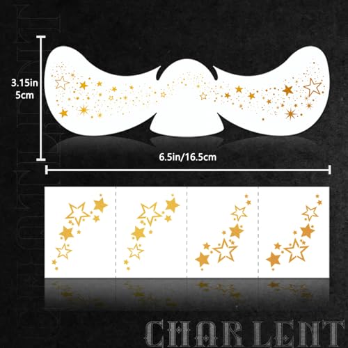 CHARLENT Gold Glitter Freckles Temporary Face Tattoos - 36pcs