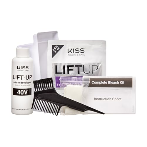 KISS Ice Bleach & Tone DIY Hair Lightening Kit - 6 Pc Set with Revitalizing Plex Serum