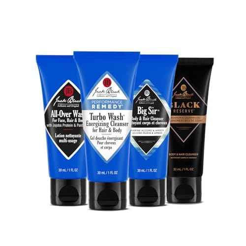 Jack Black Body & Hair Cleanser Collection Set for Men - Mens Body Wash Travel Size