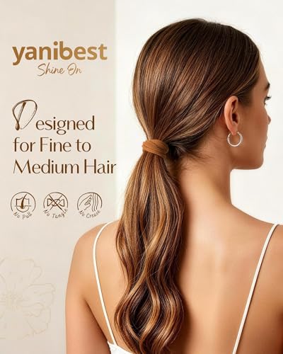 YANIBEST No Damage Soft Hair Ties - Seamless Nylon Ponytail Holders, 10 Pack