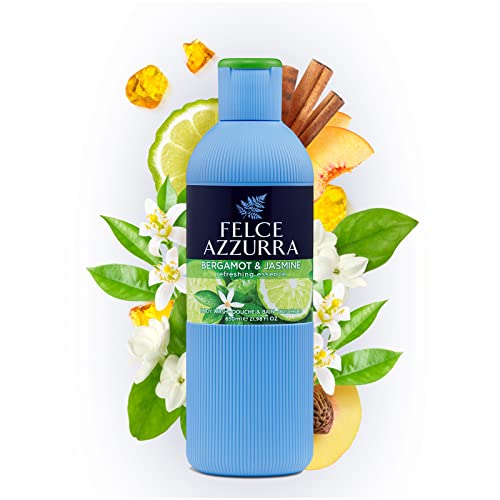 Paglieri: "Fresco" Bath & Shower with Bergamot and Cedar Scent, "Felce Azzurra" Line - 21.98 Fluid Ounces (650ml) [ Italian Import ]