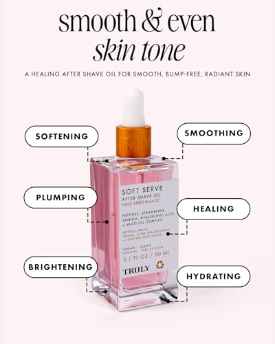 Truly Beauty Soft Serve After Shave Oil - Soothing Sensitive Skin, 3.1 fl oz