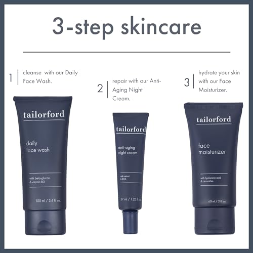 Tailorford Face Wash for Men and Women, Hydrating Facial Cleanser with Niacinamide (B3) and Beta-Glucan, 8.0 Fl Oz