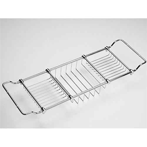 Brass Over Bathtub Racks Expandable Bath Caddy for The Elegant Tub Chrome Polished