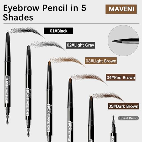 MAVENI Microblading Eyebrow Pencil - 0.1mm Ultra-Fine, Waterproof, Black