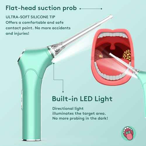 Electronic Vacuum Tonsil Stone Removal Kit - Tonsil Stone Remover with Built-in LED Light 3 Suction Mode - Fight Bad Breath Oral Irrigator 5X Magnifying Mirror for Stone Removal (Green)