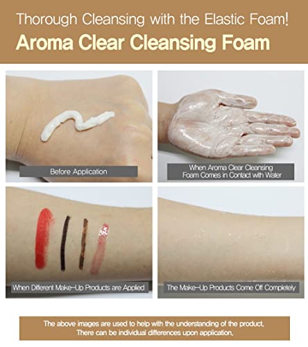 IASO Aroma Clear Cleansing Foam | Clear Cleansing Foam, Facial Cleanser Cream, Gentle Foaming Cleanser, Removes Impurities Without Stripping the Skin Moisture, Korean Skin Care, 5.29 oz