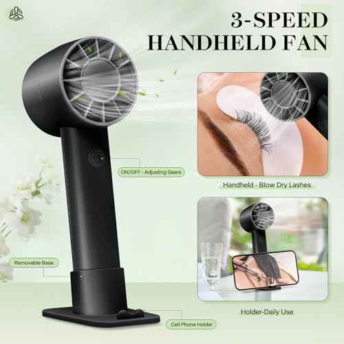 Lash Shampoo Kit-60ML Lash Cleaning Set with Rechargeable Eyelash Fan/Mascara/Resin Bottle, Oil-Free Cleansing Kit for Lash Washing/Extension/Home Salon Use