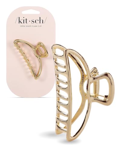 Kitsch Open Shape Metal Hair Claw Clip for Women - Elegant Gold Finish