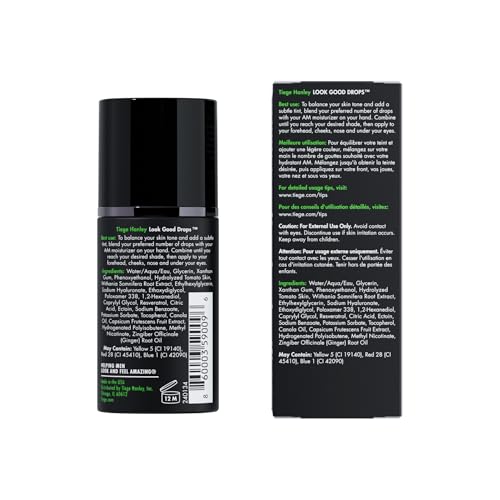 Tiege Hanley Look Good Tanning Drops for Men, Daily Tinted Face Moisturizer Mix-In with Hyaluronic Acid for Hydration, Natural Tan Finish and Antioxidant Support, Men¡¯s Skin Care, 20 ML