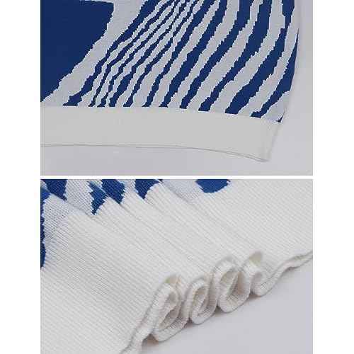 Yimoon Mens Graphic Sweaters Unisex Oversized Casual Knitted Long Sleeve Pullover Jumper Tops