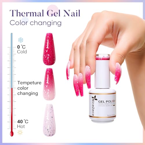 Nicedeco Gel Nail Polish 1 Pcs 15ml Color Changing Gel Polish Soak Off LED U V Gel for Nail Art Manicure Salon DIY -BJ01