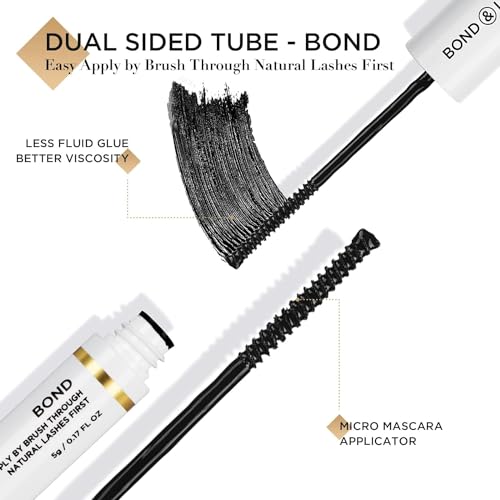 LASHVIEW Lash Extension Clusters with Lash Bond and Seal 280pcs D Curl Lash Clusters Natural Look Cluster Lashes Extensions and Bond and Seal Glue Waterproof, Latex Free Reusable 9-16mm MIX (30+40D)