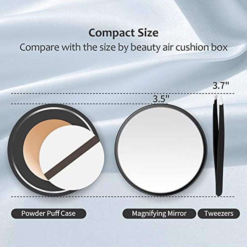 30X Magnifying Mirror with Suction Cup & Tweezers, 3.5 Inch