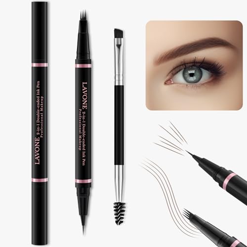 LAVONE Eyebrow Pen Kit with Pomade & Eyeliner - Waterproof