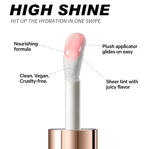 PHOFAY Juicy Lip Oil Gloss - 12Hr Hydration for Dry Lips
