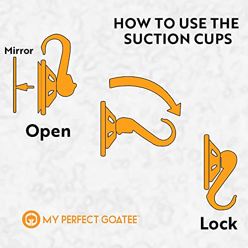 My Perfect Goatee Beard Bib Apron for Men - Hair Clippings Catcher for Shaving - Attaches to Mirror with Suction Cups - Waterproof Cape with Storage Pouch - Adjustable Neck Strap