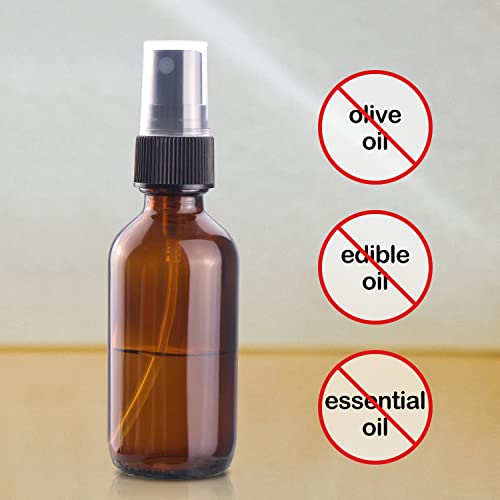 Wedama 2 oz Amber Mini Glass Spray Bottles Set of 4 with Funnel & Dropper