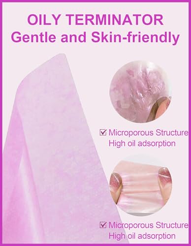 300 Oil Blotting Sheets for Face with Mirror & Puff
