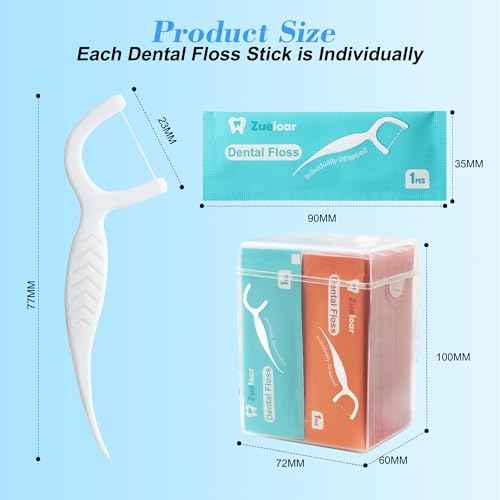 Individually Wrapped Dental Floss Picks, Floss Singles Case,100 Count Tooth Flossers for Travel Hotel Restaurant Party Office Car, Oral Care and Clean Teeth for Adults Kids (100)