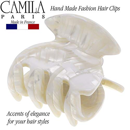 Camila Paris 1.5-Inch White Hair Claw Clip for Women