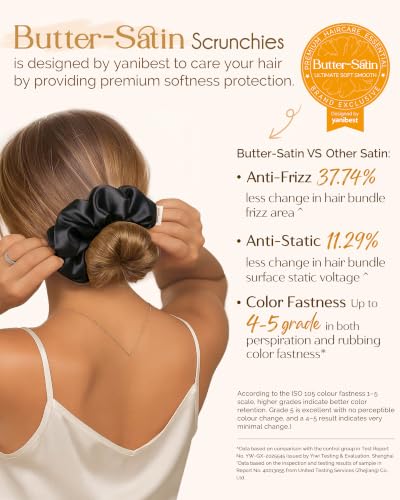 Yanibest Satin Scrunchies 8-Pack - Silk-Feel Ponytail Holders