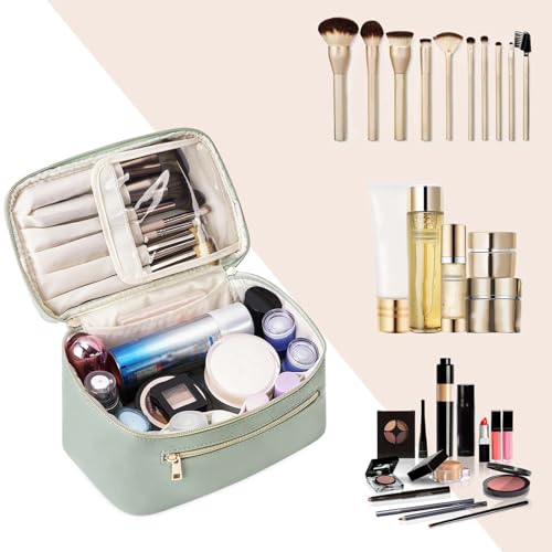 Wandering Nature Vegan Leather Makeup Bag with Brush Organizer