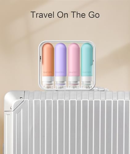 Quatish Pink Travel Bottles for Toiletries, Leakproof 3 oz Containers, Refillable & TSA Approved