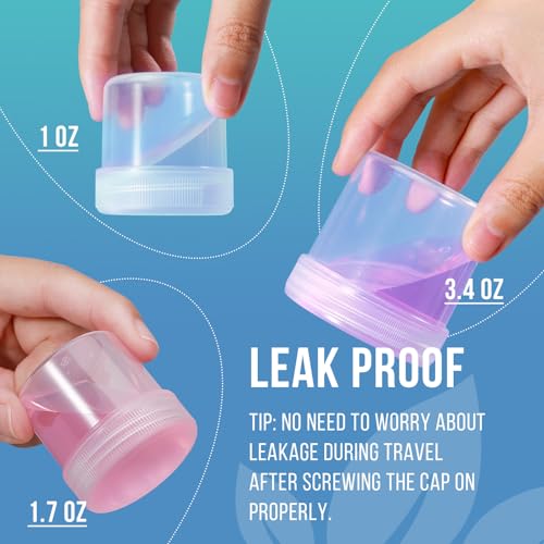 DEMORA 1 oz Travel Containers with Lids, 6-Pack TSA Approved