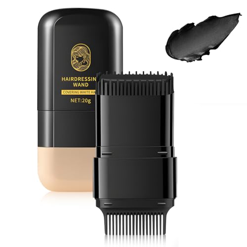 Chinosuo 2-in-1 Hair Color Stick & Comb for Root Touch-Up, Waterproof & Sweat-Proof, Natural Safe Ingredients, Easy to Use for Gray Hair