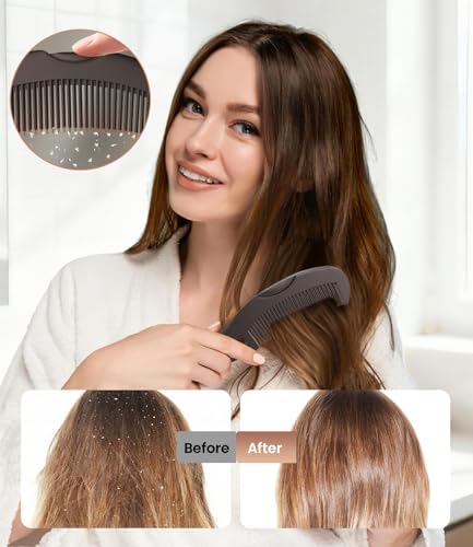Dandruff Comb 2-Pack – 0.5mm & 2mm Stainless Steel Self-Cleaning Tool