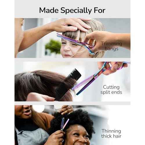 ULG Hair Thinning Scissors Professional Barber¡¯s Texturizing Teeth Shears for Hairdressing, Salon and Home Use Thinning Shears for Hair Cutting, Made of Japanese Stainless Steel, 6.5 inch