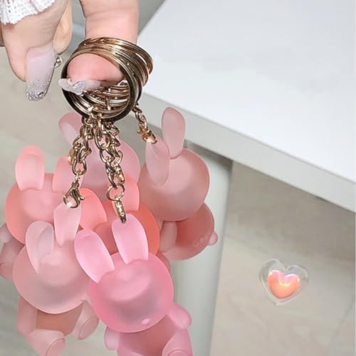 Baorder 3-Color Cute Rabbit Matte Lipstick Set with Keychain