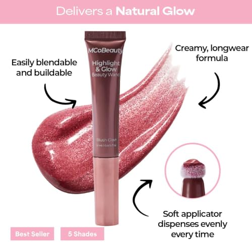 MCoBeauty Highlight & Glow Liquid Highlighter Wand - Blush Glow