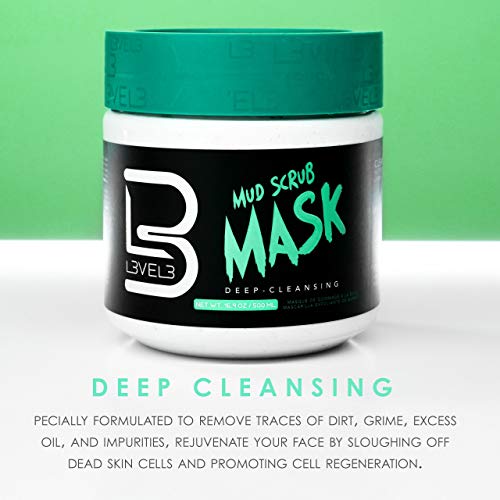 L3 Mud Facial Scrub - Reduces Acne - Gentle and Effective Exfoliation - Reduces Clogged Pores