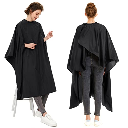 Izzycka Professional Barber Cape with Armholes - Waterproof 64x56 Inches - Black