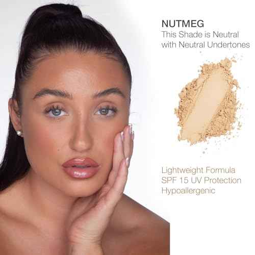 Bellapierre Compact Mineral Foundation SPF 15 ? Pressed Powder Foundation, Concealer, Finishing & Setting Powder, On-the-Go Compact, Lightweight, Talc-Free, Non-Toxic ? 0.35 oz - Nutmeg
