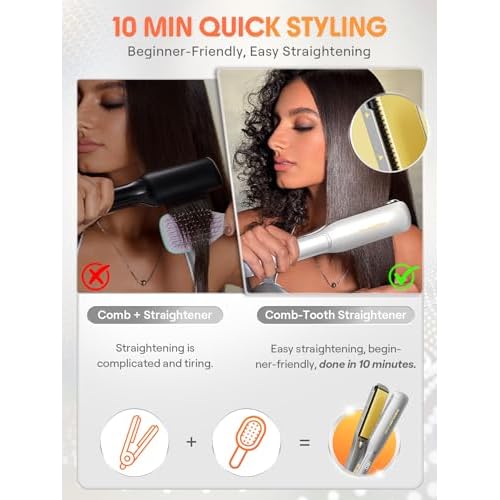 SHEGLAM Wide Flat Iron Hair Straightener 1.5 inch Sleek Chic Wide Glide, 10 Million Negative Ion, 60s Quick Heating