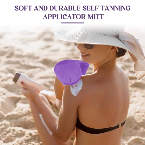 SATINIOR Reusable Self Tanning Mitt Applicator 4 Pack - Velvet Tanning Gloves