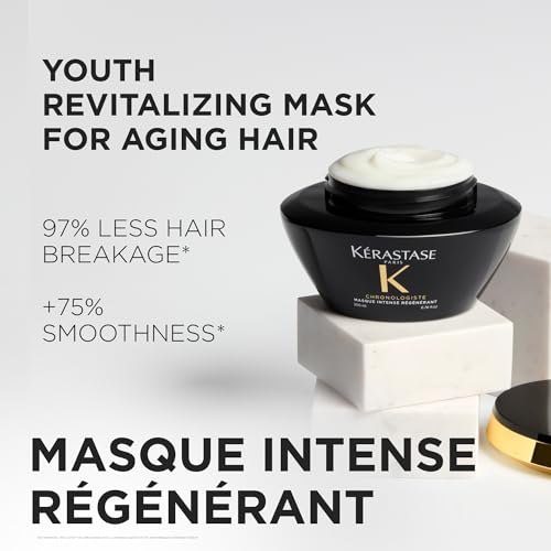 K?RASTASE Chronologiste Masque Intense R?g?n?rant - Revitalizing Youth Mask For Hair Weakened by Signs of Aging, Hydrating, Smoothing & Detangling, Infused with Hyaluronic Acid & Abyssine, 6.76 Fl Oz