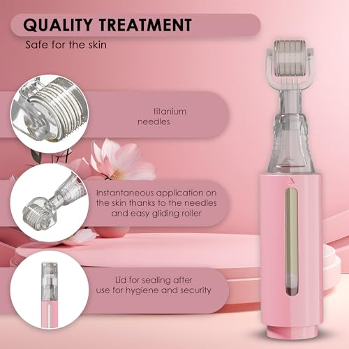 Derma Roller with Serum Tank - 140 Titanium Needles 0.25mm