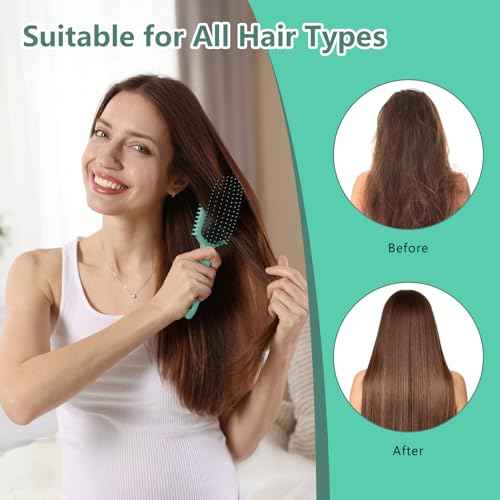 Curly Hair Brush, Curl Defining Brush, Hair Brush, Flexible, Curl Enhancing, Reduce Pulling (Green)