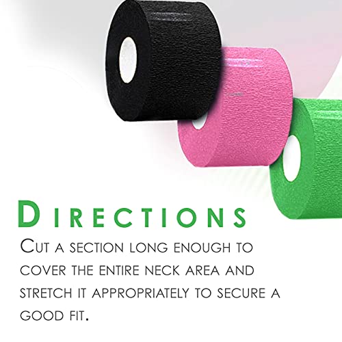 L3 - Level 3 Neck Paper - Disposable and Flexible Neck Strips - Barber and Hair Stylist Supplies - Water Resistant and Self-Adheres to Neck - Pre-Cut and Easy to Use - 5 Rolls (100each) (Green)