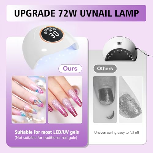 LadyMisty 72W UV LED Nail Lamp with 18 Beads & LCD Display