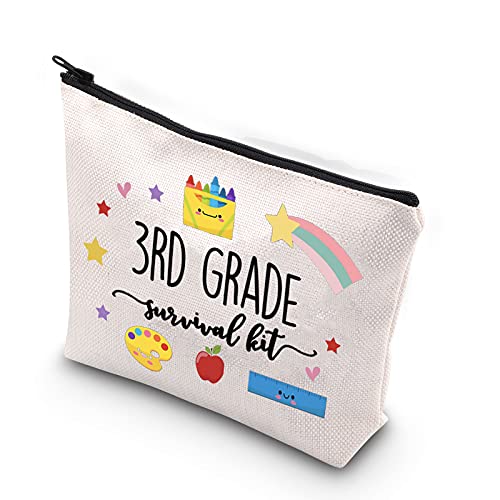 WCGXKO 3rd Grade Teacher Gift Back To School Gift 3rd Grade Survival Kit Zipper Pouch Makeup Bag (survival kit 3rd Grade)